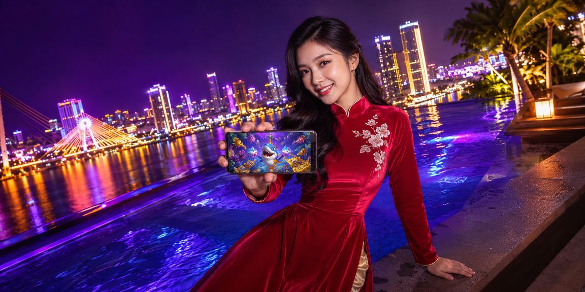Người dùng Đà Nẵng mặc áo dài chơi Bắn Cá trên app điện thoại