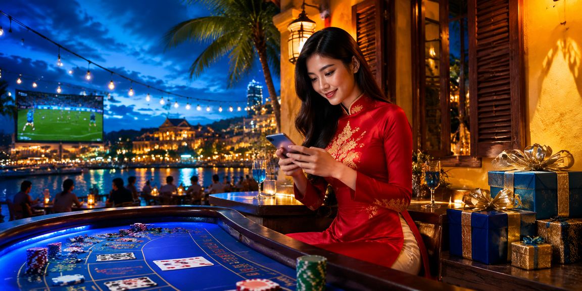 Cảnh chơi Baccarat tại Hội An với trang phục áo dài truyền thống – k2o