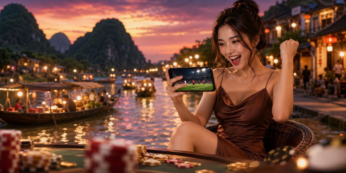 Người dùng Ninh Bình sử dụng app điện thoại Android xem kèo bóng đá bên ly cà phê